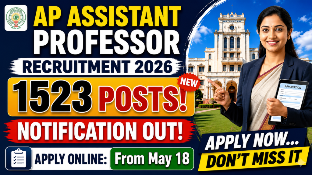 AP Assistant Professor Recruitment 2026 Notification Out for 1523 Posts