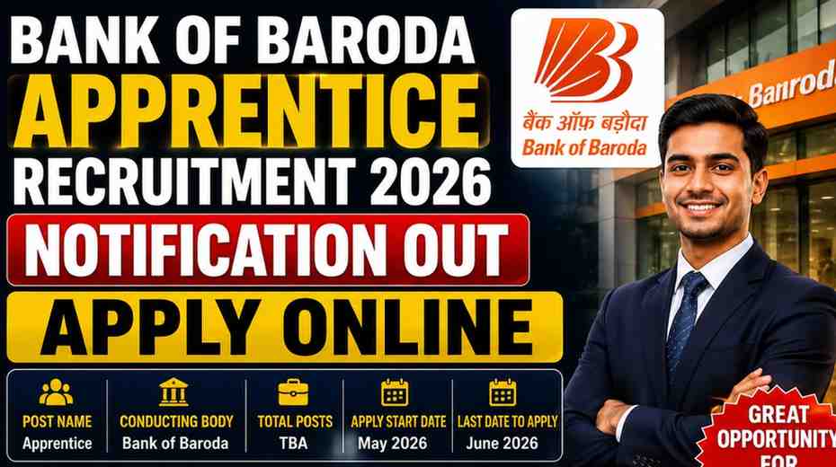Bank of Baroda Apprentice Recruitment 2026 Notification Out, Apply Online