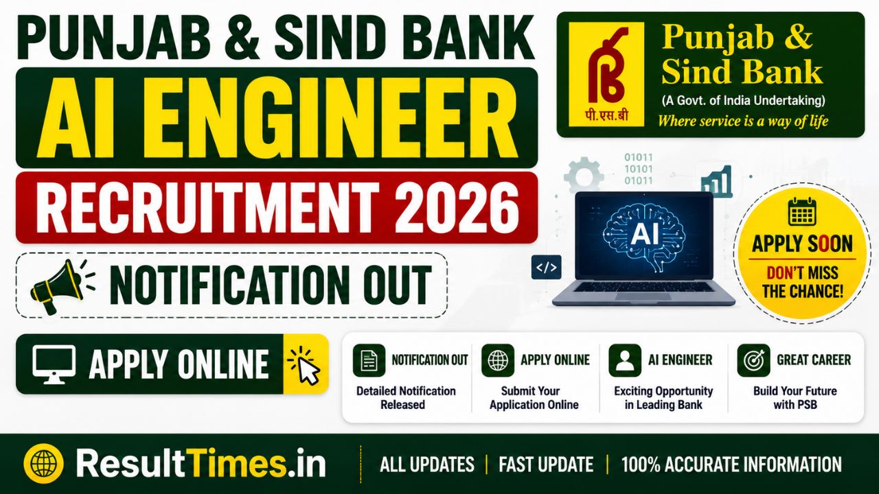 Punjab & Sind Bank AI Engineer Recruitment 2026 Notification Out Apply Online