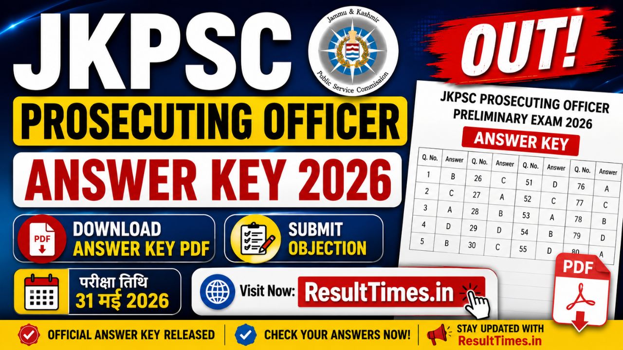 JKPSC Prosecuting Officer Answer Key 2026 Out – Download PDF